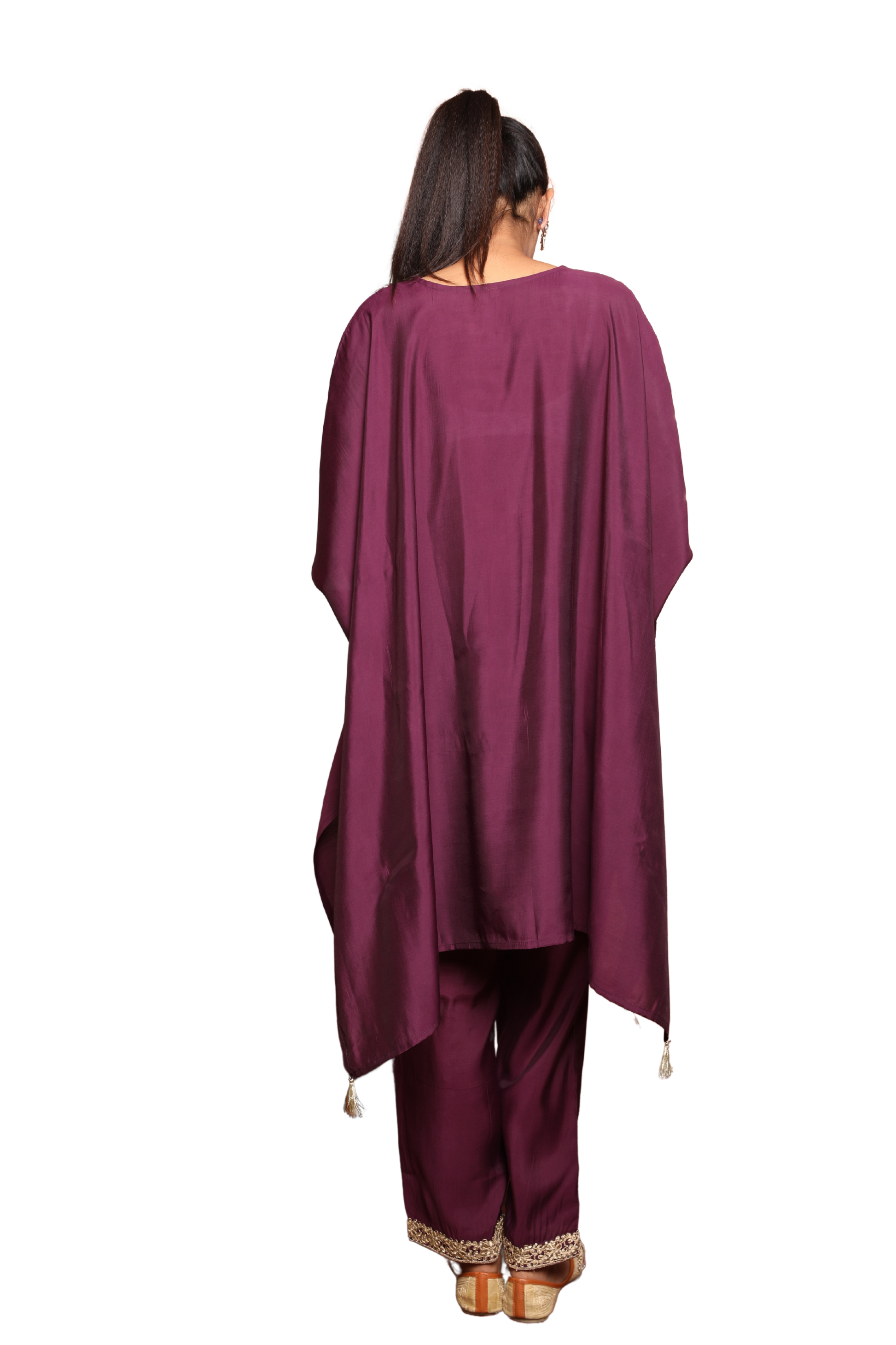Women’s 2-Piece Cord Set with Zari Embroidery on Yoke and Pocketed Pants