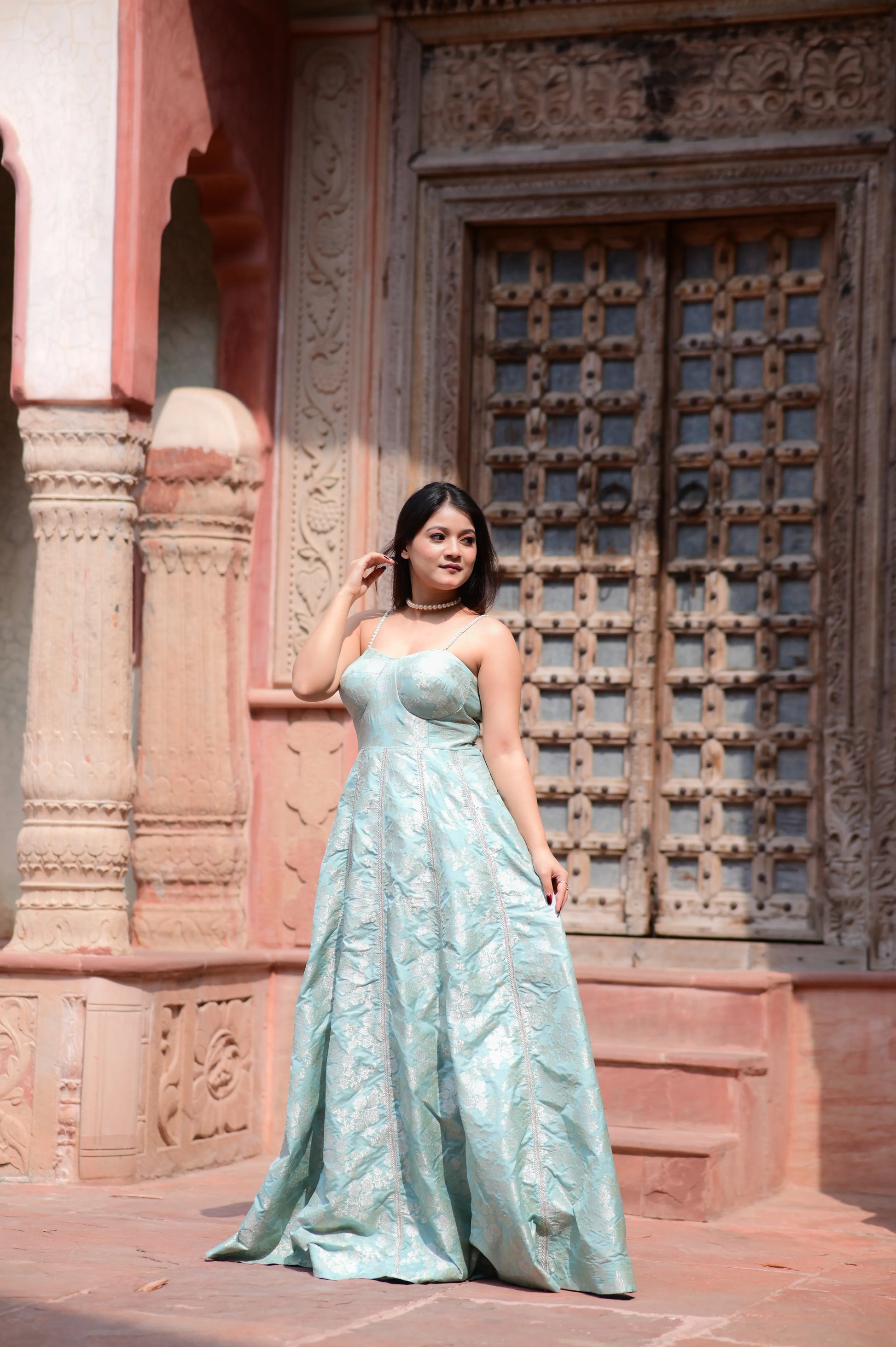 Aqua Blue Evening Gown