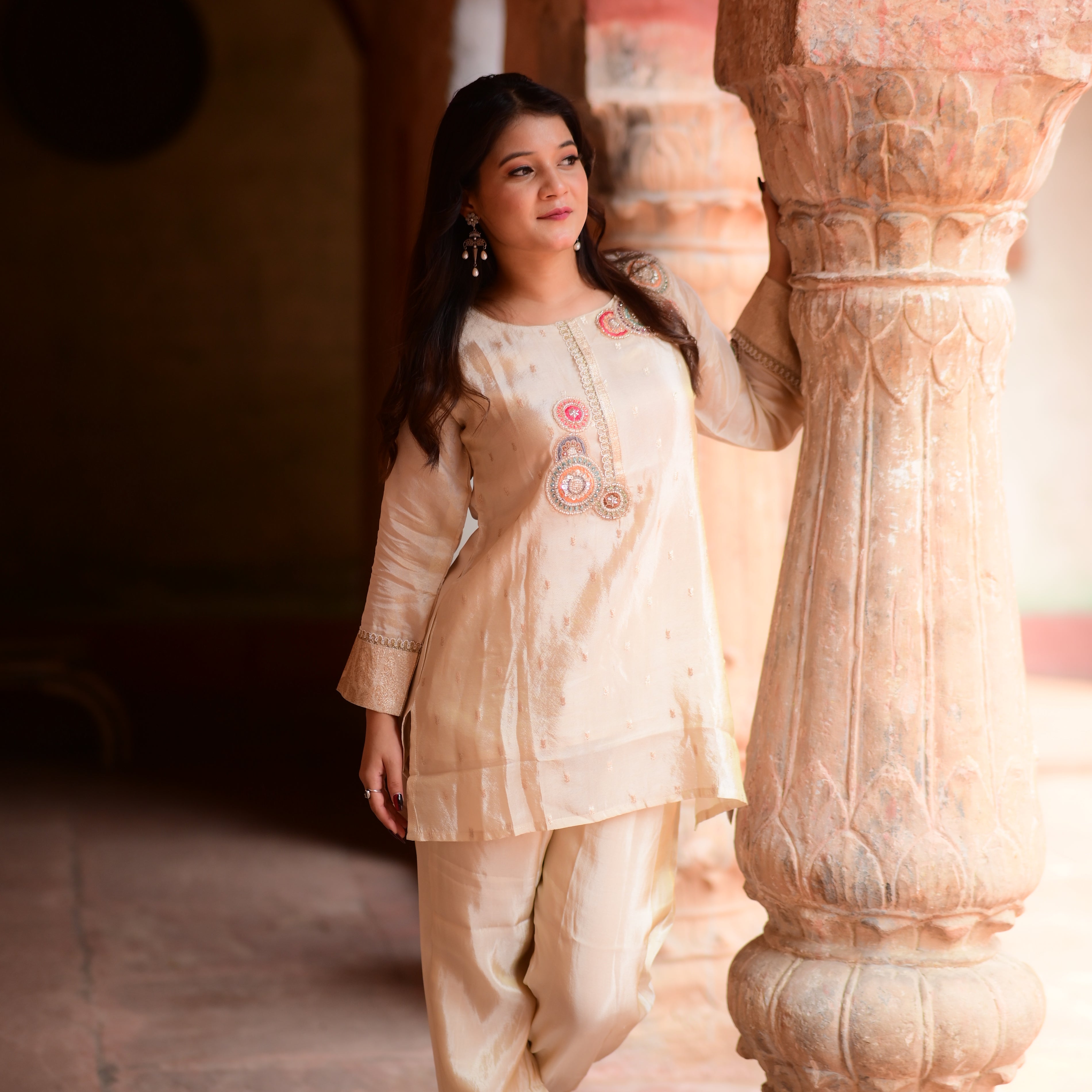 Ivory Embroidered Suit Set