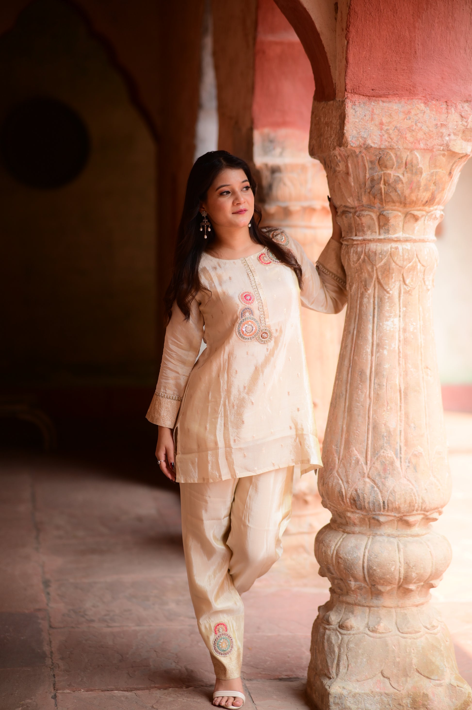 Ivory Embroidered Suit Set