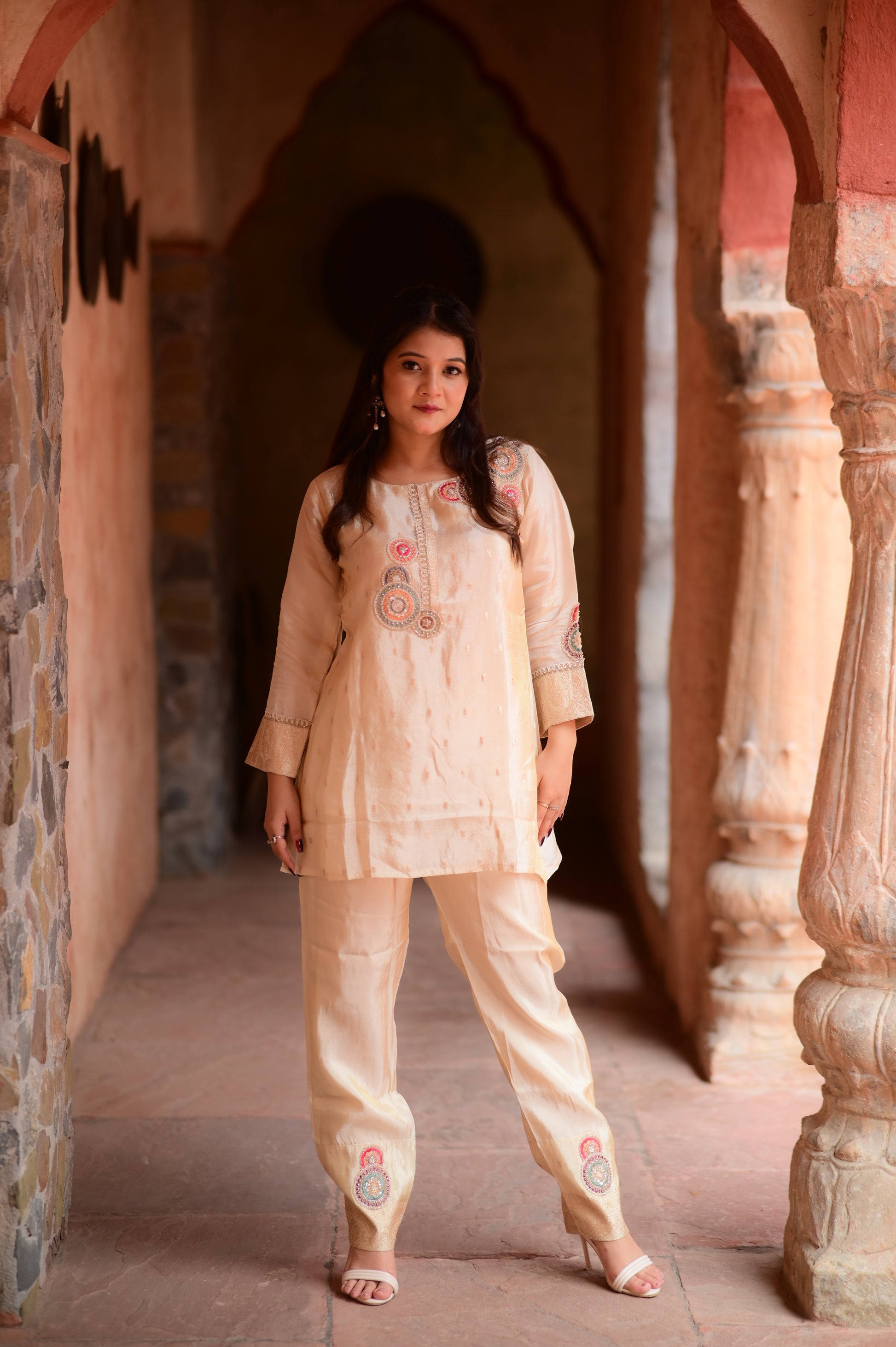 Ivory Embroidered Suit Set