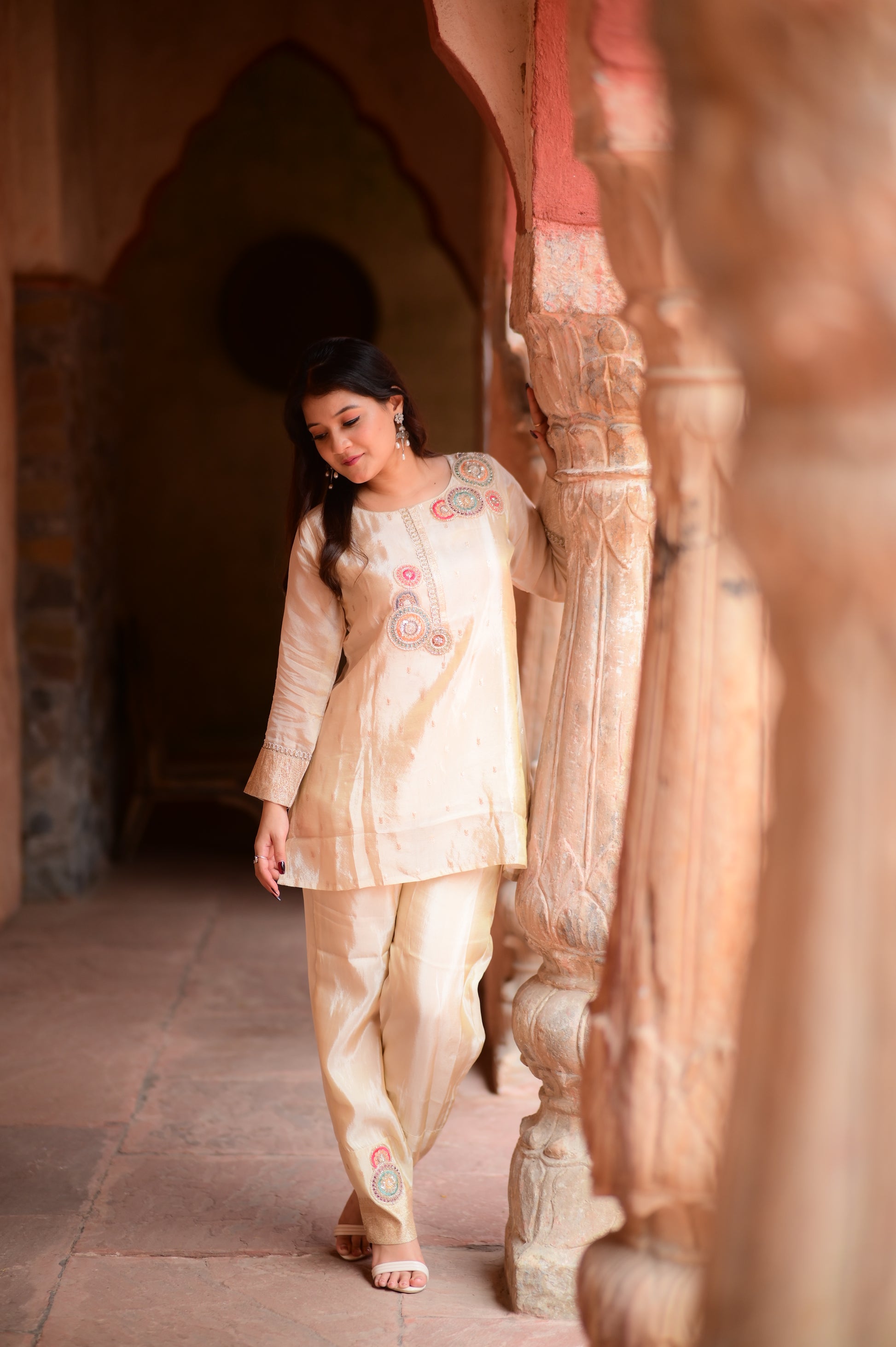 Ivory Embroidered Suit Set