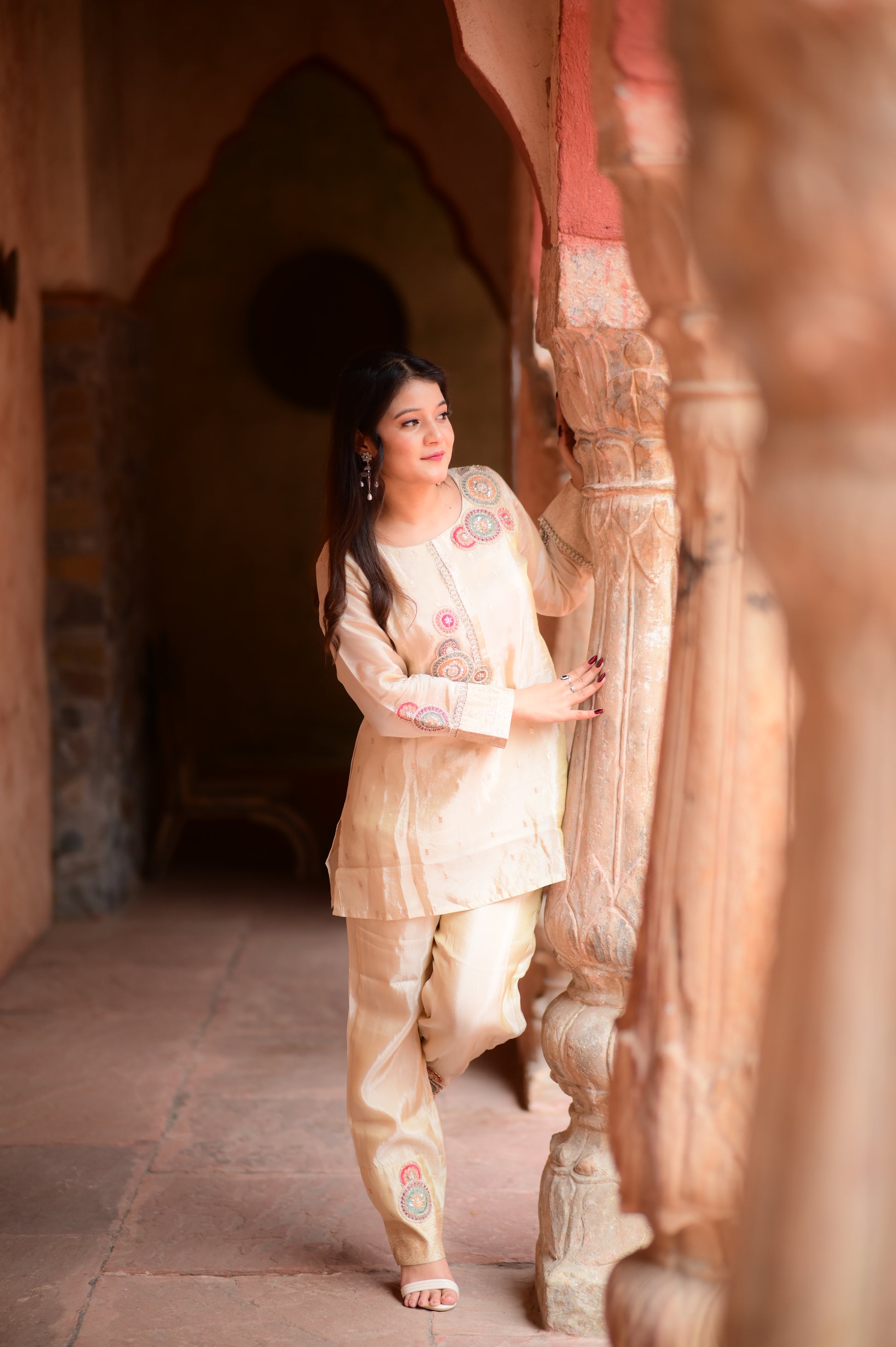 Ivory Embroidered Suit Set