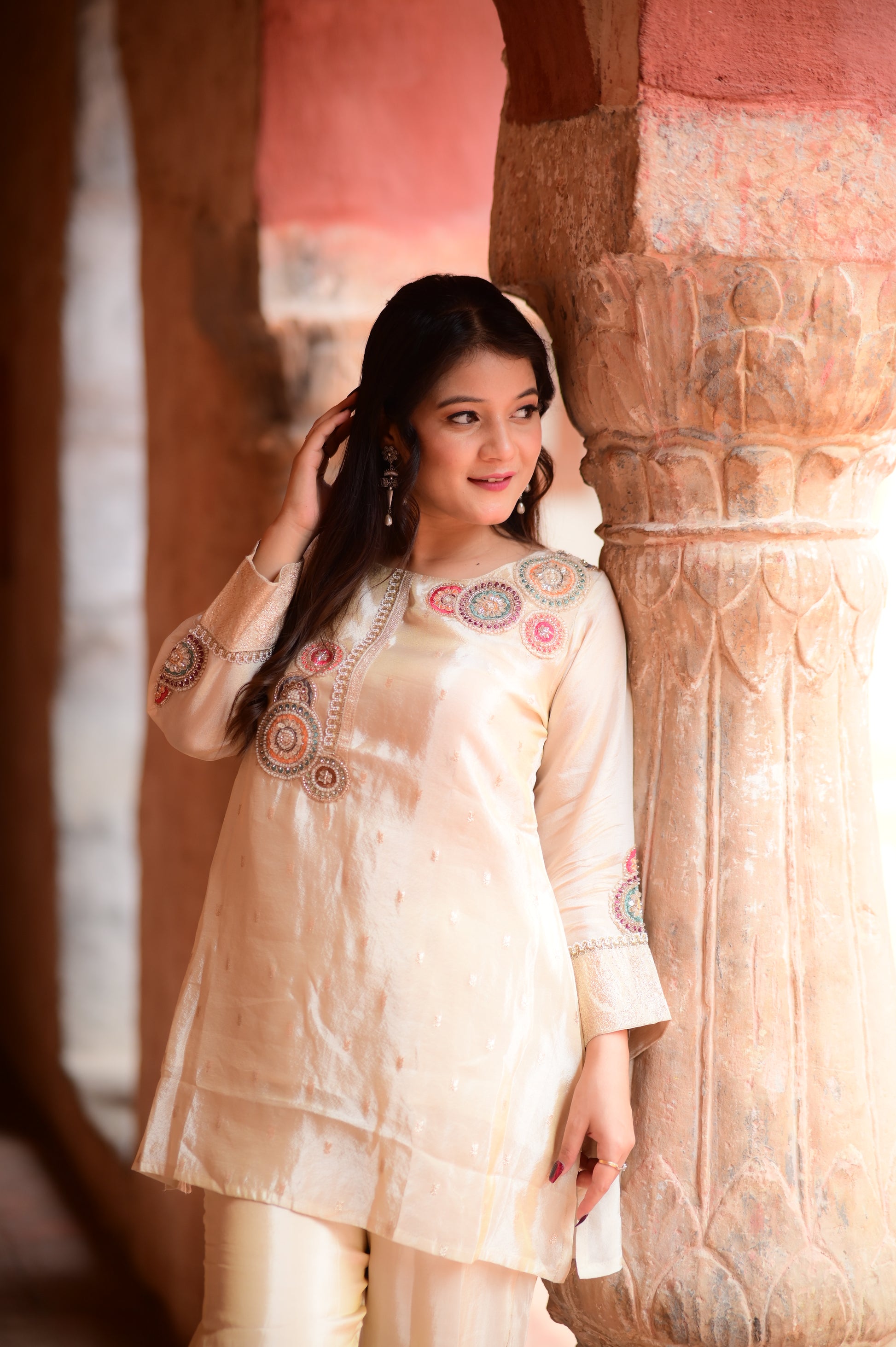 Ivory Embroidered Suit Set