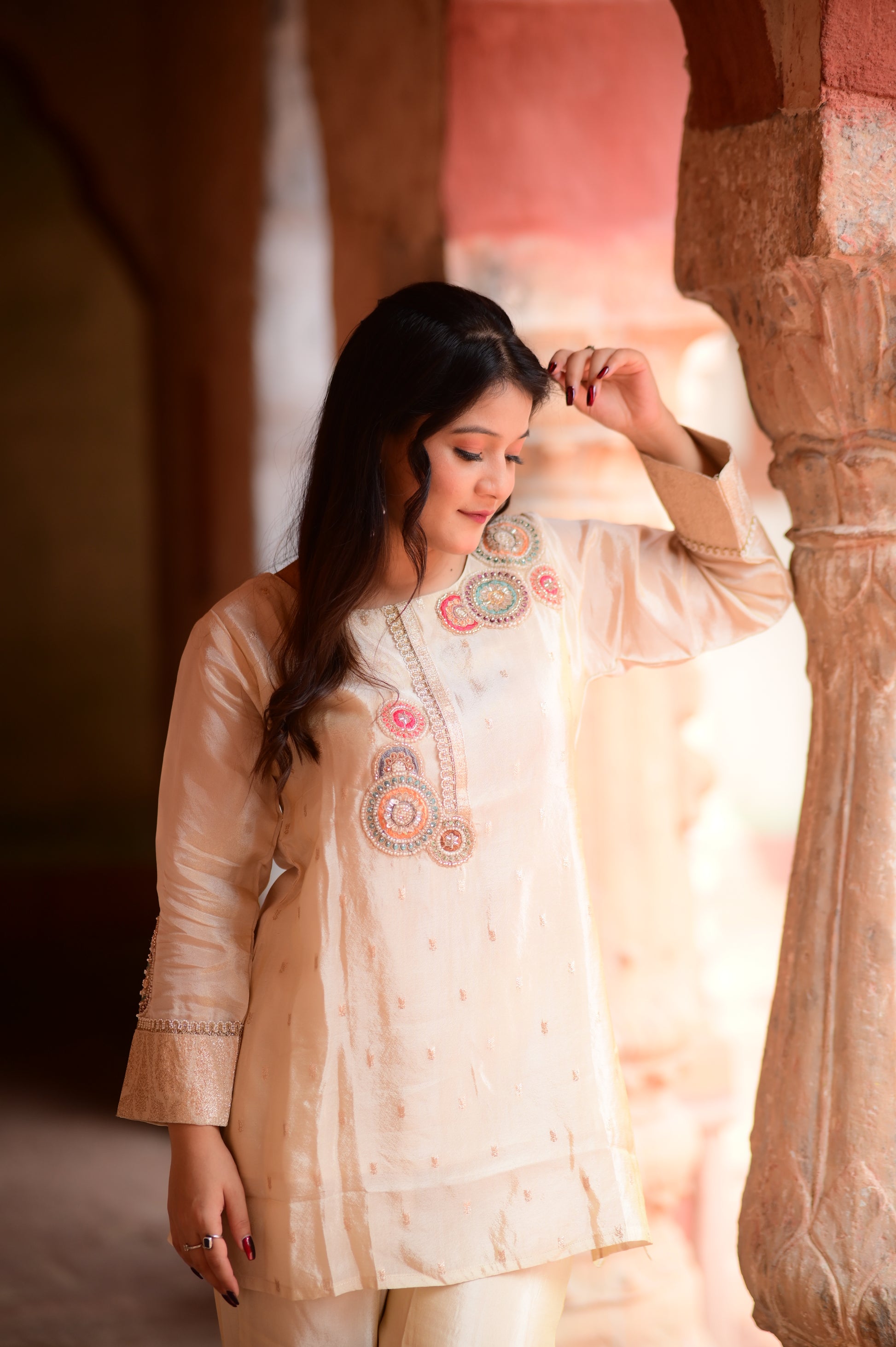 Ivory Embroidered Suit Set