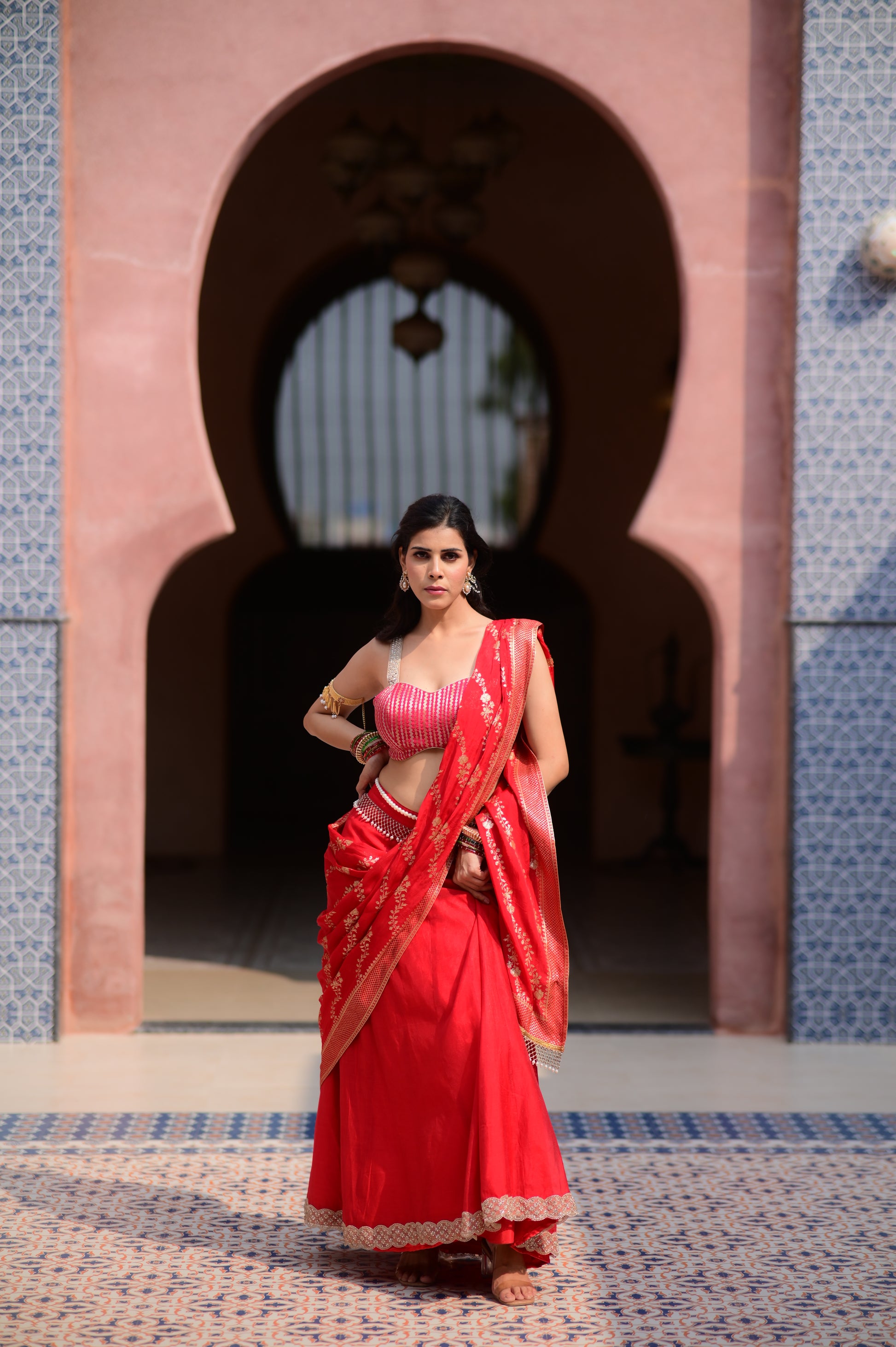 The Crimson Bride Skirt Set