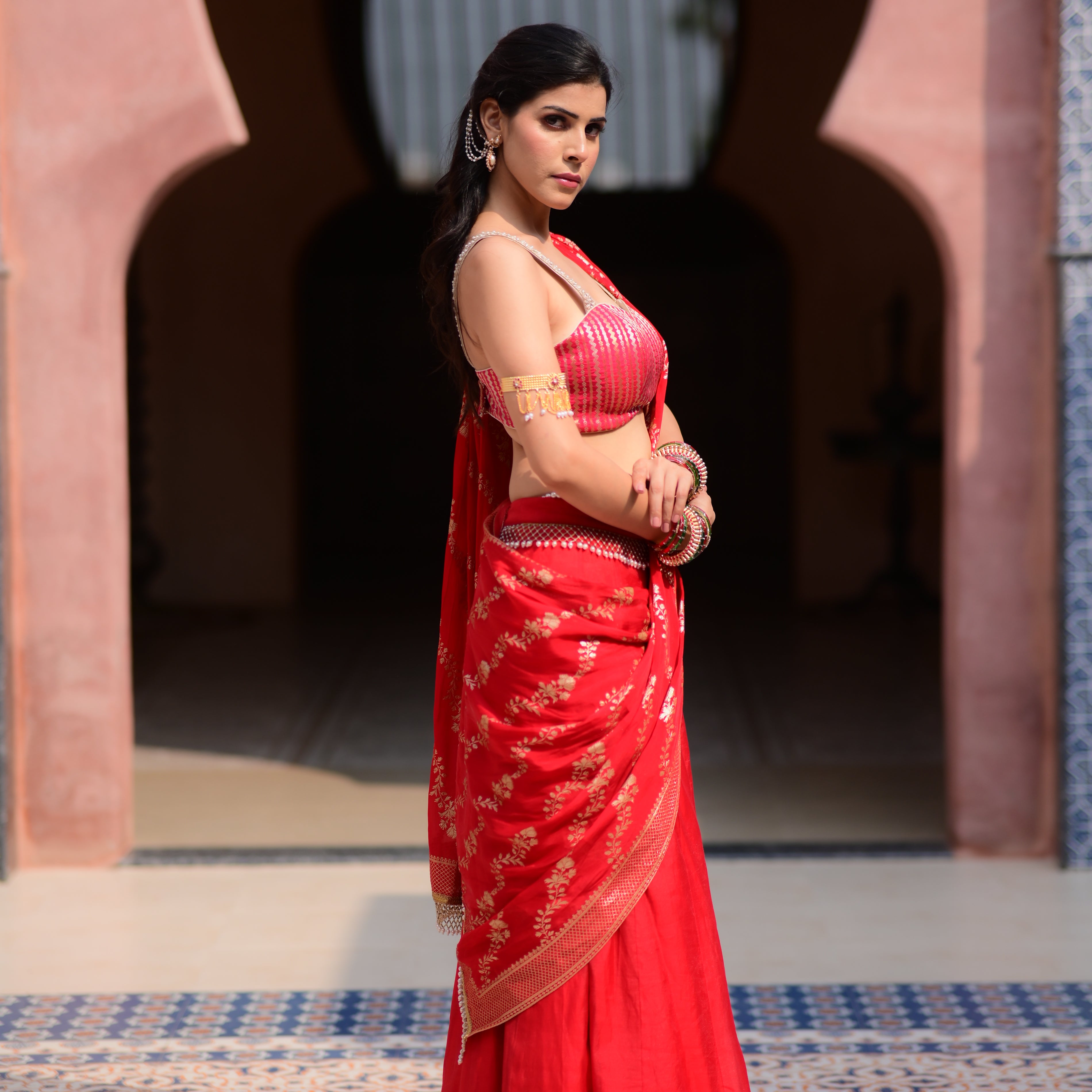 The Crimson Bride Skirt Set