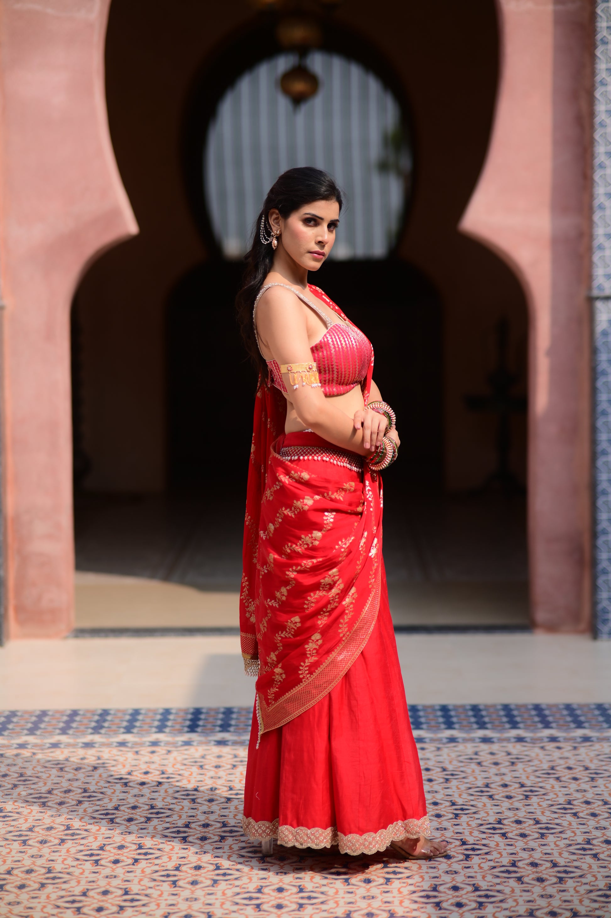 The Crimson Bride Skirt Set