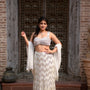 Ivory & Silver Sequins Skirt Set
